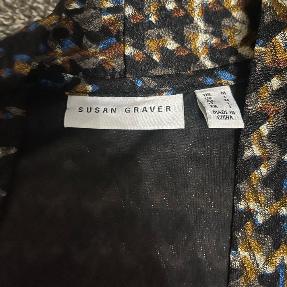 New Susan Graver Brown Tweed Long Sleeve Cardigan and Sleeveless Tank Top Set M - Picture 3 of 14
